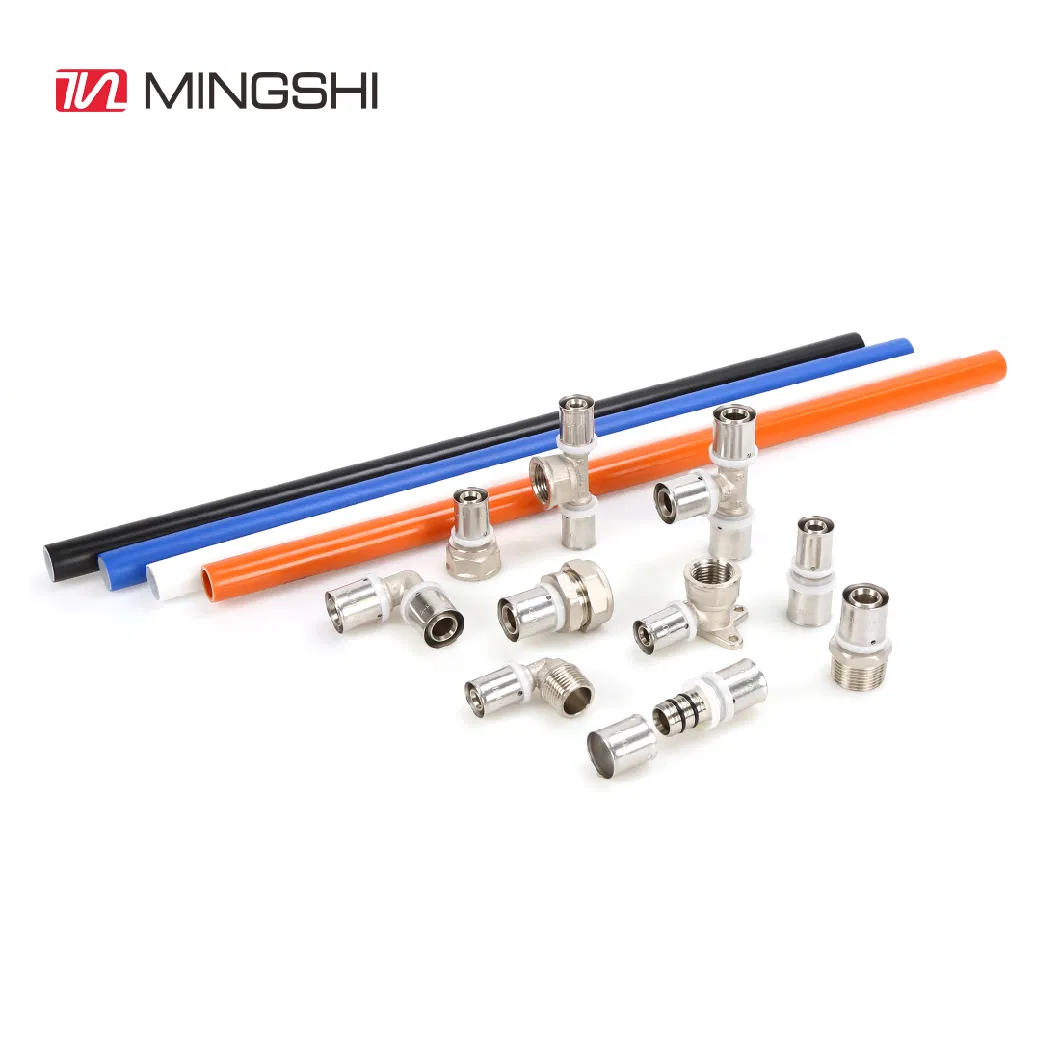 Mingshi Plumbing Materials Floor Heat Water Supply Pexalpex Pipe Fittingu, Th, Multijaw with Watermark/Acs/Aenor Certificate Reduced Tee Press Brass Fittings